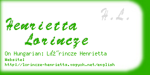 henrietta lorincze business card